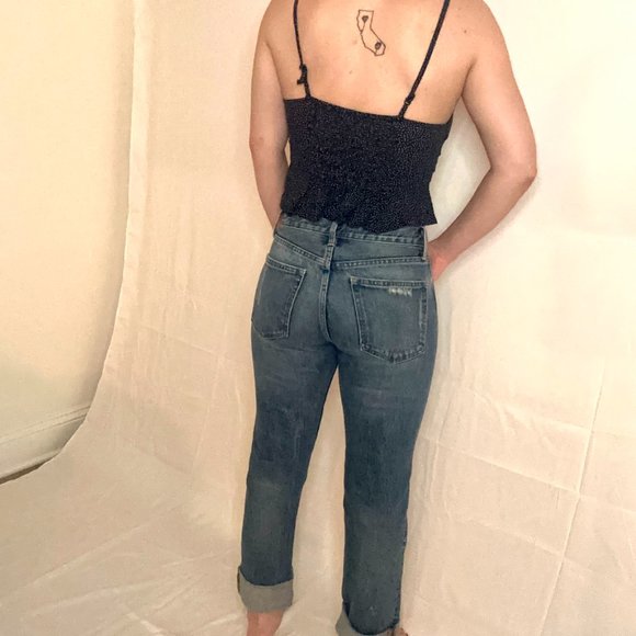 Gap Distressed Straight Leg Denim Jeans - Picture 4 of 7